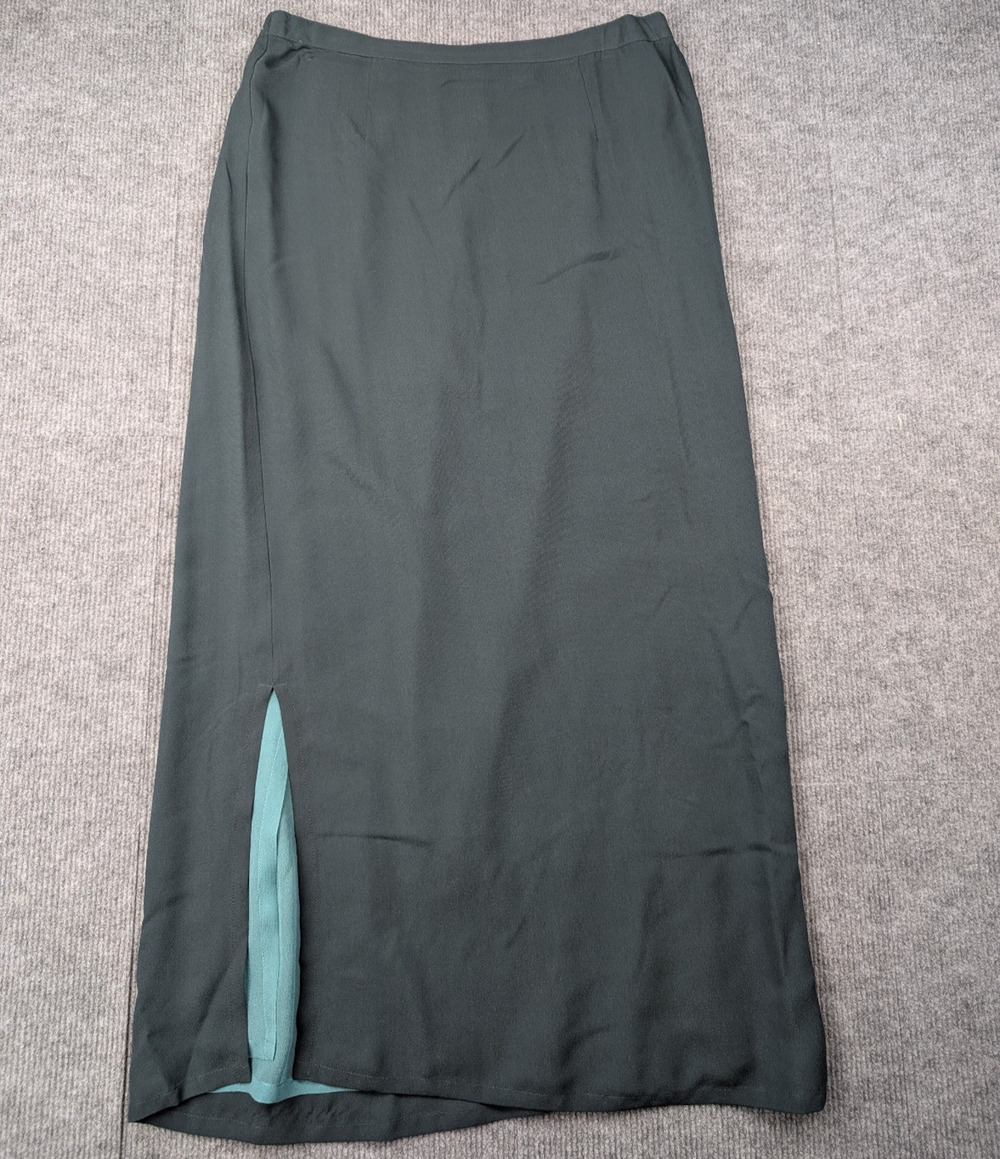 David Dart Maxi Skirt Womens 6 Silk Teal Two Tone Whimsigoth Phoebe 90s Fairy